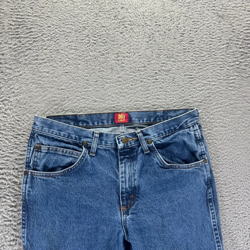 VTG Wrangler Cowboy Cut 36mwz Jeans Mens 33x32 Blue Cotton Denim Tapered Slim